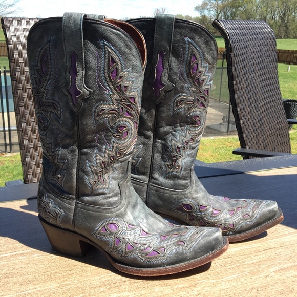 lucchese purple cowboy boots